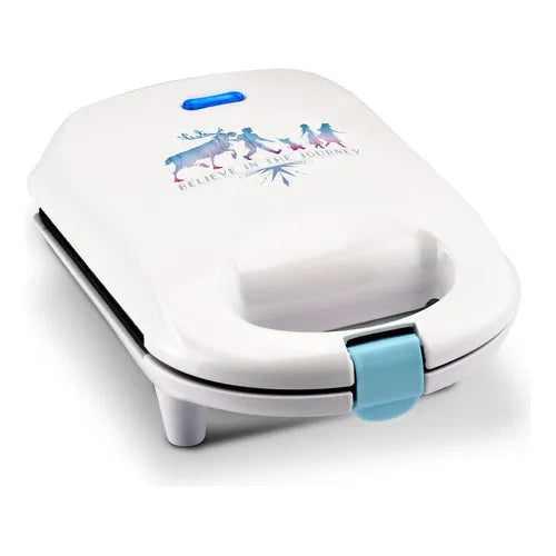 Minimaquina Para Hacer Gofres Frozen Ii De Disney Color Blanco Con Placas Antiadherentes Y Luz Indicadora