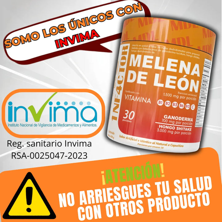 Melena De Leon Polvo Organica Capuchino - Imagen 2