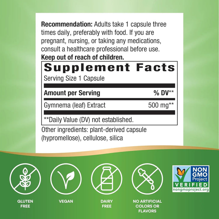 Cápsulas De Gymnema 500 Mg 60 Unidades Para Control De Apeti - Imagen 5