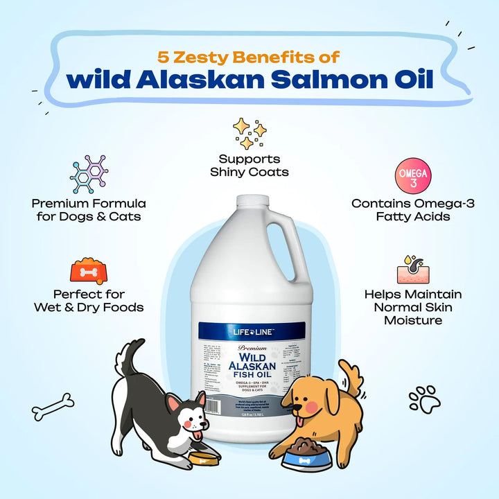 Aceite De Pescado Salvaje De Alaska 128 Onzas Para Perros Y - Imagen 3