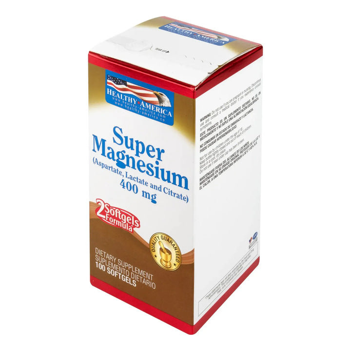 Suplemento Healthy America Suplementos Super Magnesium 400 Mg X  100 Capsulas Sin Sabor - Imagen 3