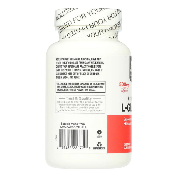 L-glutamina 500 Mg Cápsulas Vegetarianas 100 Contenido - Imagen 3