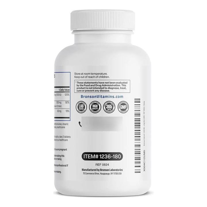 Calcio 1200 Mg Liberación Sostenida Vitamina D3 1000 Ui 180 - Imagen 5