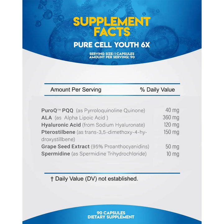 Cápsulas Antienvejecimiento 90 Piezas Con Pqq 40 Mg Ácido R- - Imagen 7