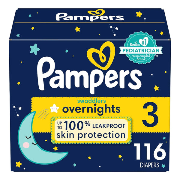 Pañales Pampers Swaddlers Overnights Talla 3 116 Unidades Protección Nocturna Absorbente