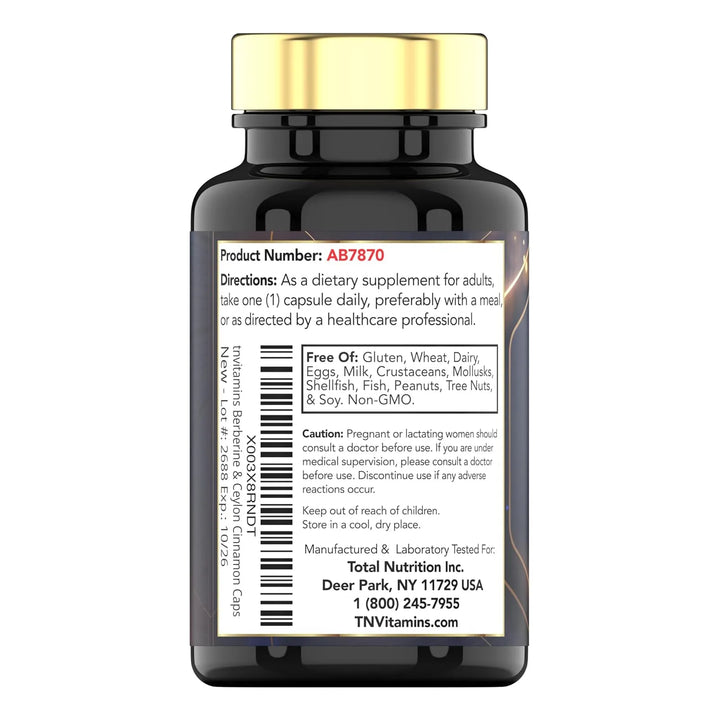 Berberina Canela De Ceilán 2200 Mg Por Cápsula 180 Cápsulas - Imagen 7
