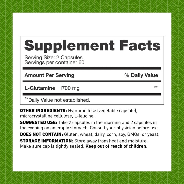 Cápsulas L Glutamina 1700mg Para Reparación Muscular Apoyo I - Imagen 2