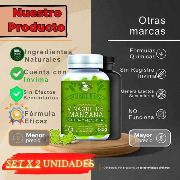 Gomas Adelgazantes Vinagre X2 Limón - Imagen 2