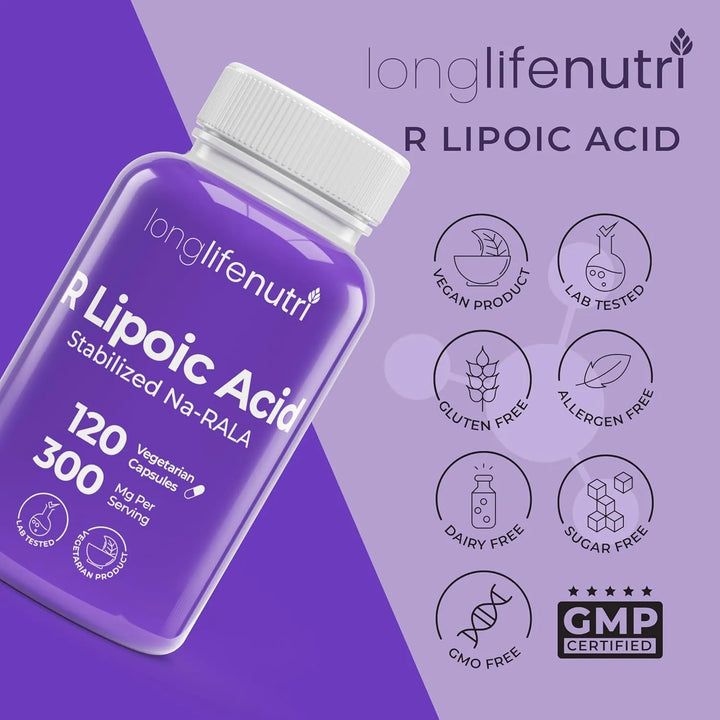 Ácido R-alfa Lipoico 300 Mg 120 Cápsulas Activas Estabilizad - Imagen 7