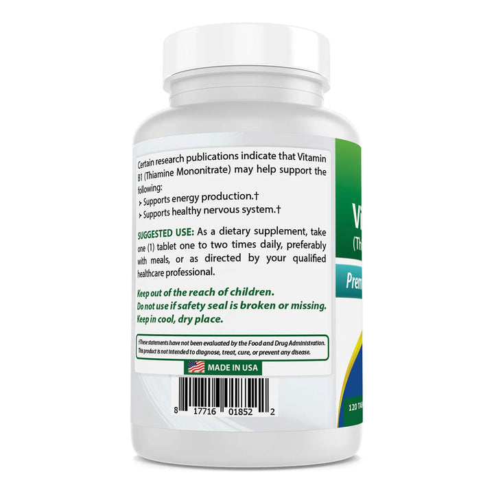 Vitamina B1 Mononitrato De Tiamina 500 Mg 120 Tabletas Natur - Imagen 6