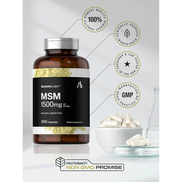 Cápsulas Msm 1500 Mg 240 Unidades Fórmula Natural Para Artic - Imagen 6
