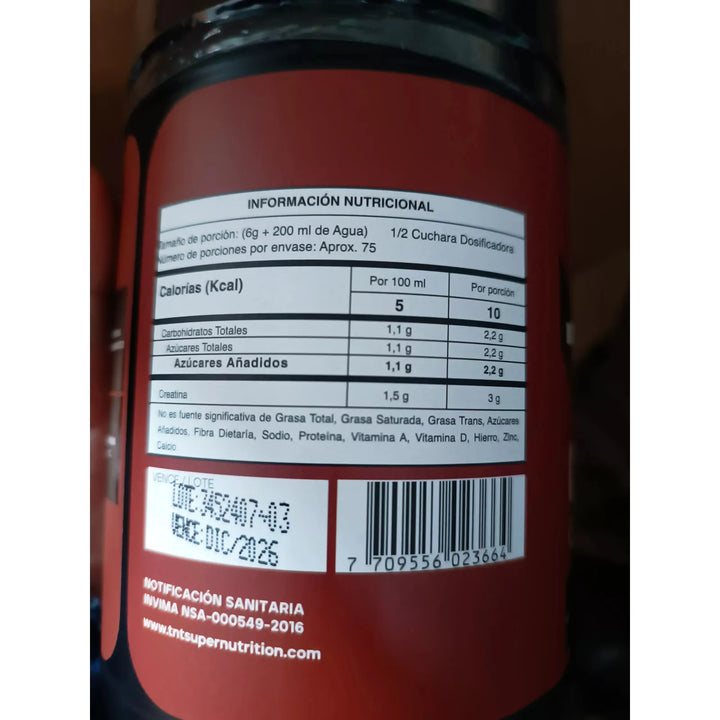 Creatina Complex Tnt Hcl Monohi - Imagen 3