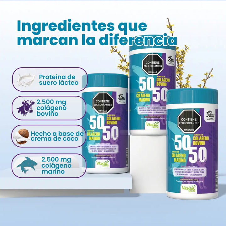 Colágeno Hidrolizado Marino + Bovino Vitaliah X3 - Imagen 3