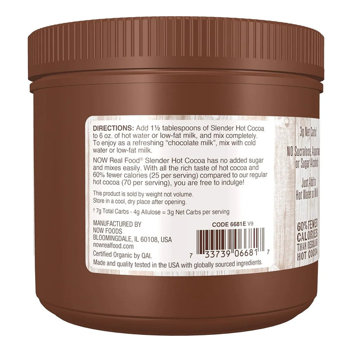Cacao Caliente Orgánico Delgado Sin Azúcar Añadido 284 Gramo - Imagen 3