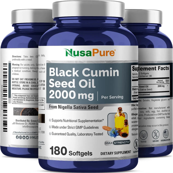 Aceite Semillas Negras 2000 Mg 180 Cápsulas Prensado En Frío - Imagen 4