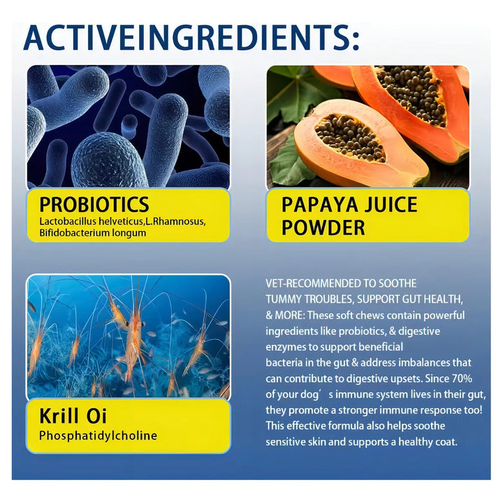 Masticables De Probióticos Y Enzimas Con Papaya Calabaza Y A - Imagen 3