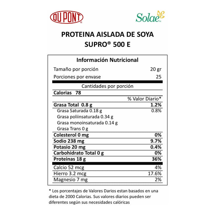 Proteina Aislada De Soya 500 Gr Sin Sabor - Imagen 3