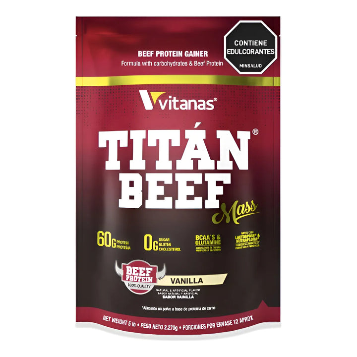 Titan Beef Mass 5lb  Carnivor Mass Invima Vainilla - Imagen 1