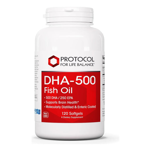 Aceite De Pescado Dha 500 Mg Epa 250 Mg Protocol For Life Balance Suplemento Cerebral 120 Caps