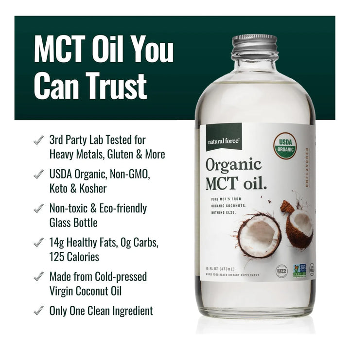 Aceite Mct Orgánico Virgen En Botella De Vidrio Apto Para - Imagen 2