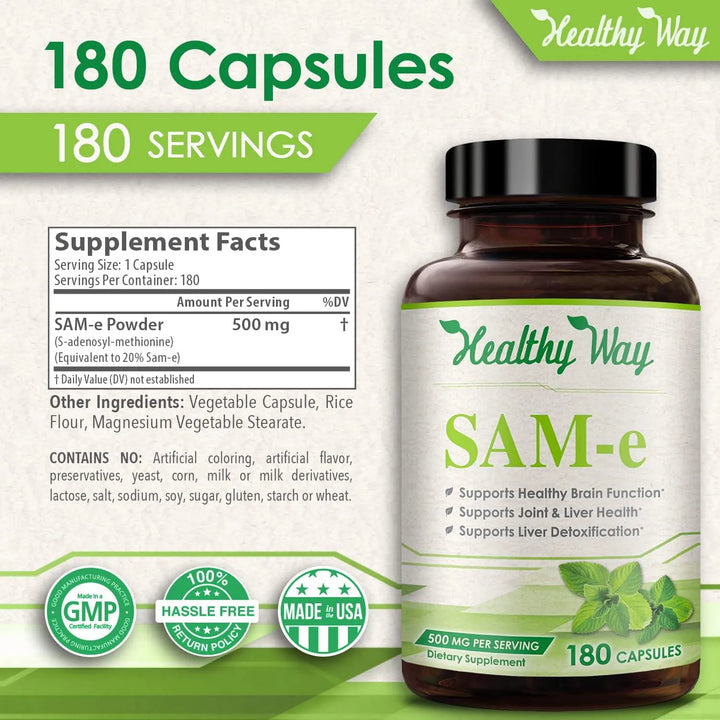 Cápsulas De Sam-e 500 Mg 180 Unidades S-adenosil Metionina S - Imagen 6