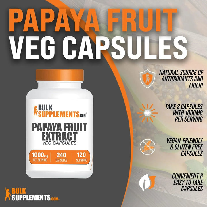Cápsulas De Extracto De Fruta De Papaya 1000 Mg 240 Unidades - Imagen 2