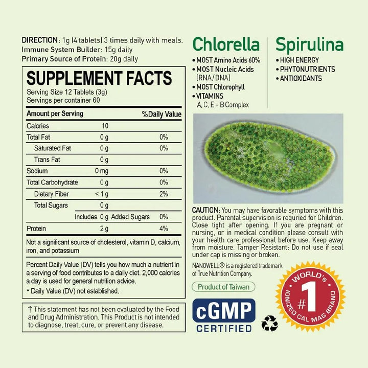 Chlorella Y Espirulina 720 Tabletas Ricas En Antioxidantes V - Imagen 4