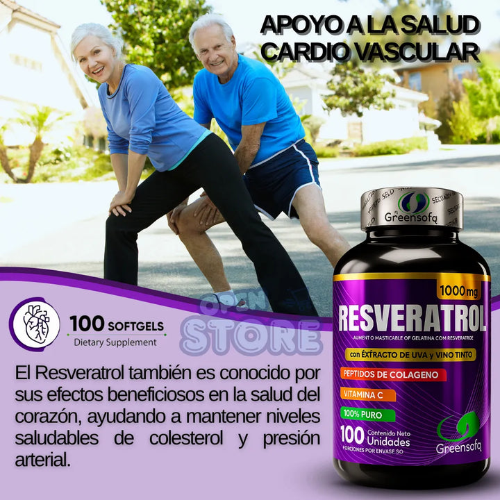 Resveratrol Americano Puro 1600 Con Peptidos De Colageno Original - Imagen 7