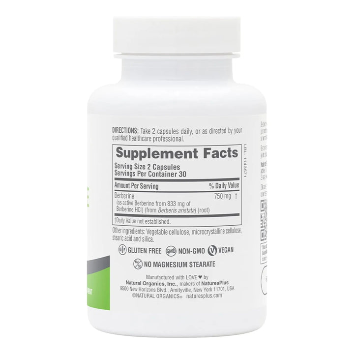 Berberina 750 Mg 60 Cápsulas Apoyo Metabolismo Saludable 30 - Imagen 2