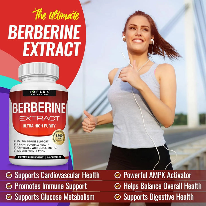 Berberina Plus 1800 Mg Hcl Complex Bienestar General 90 Cap - Imagen 4
