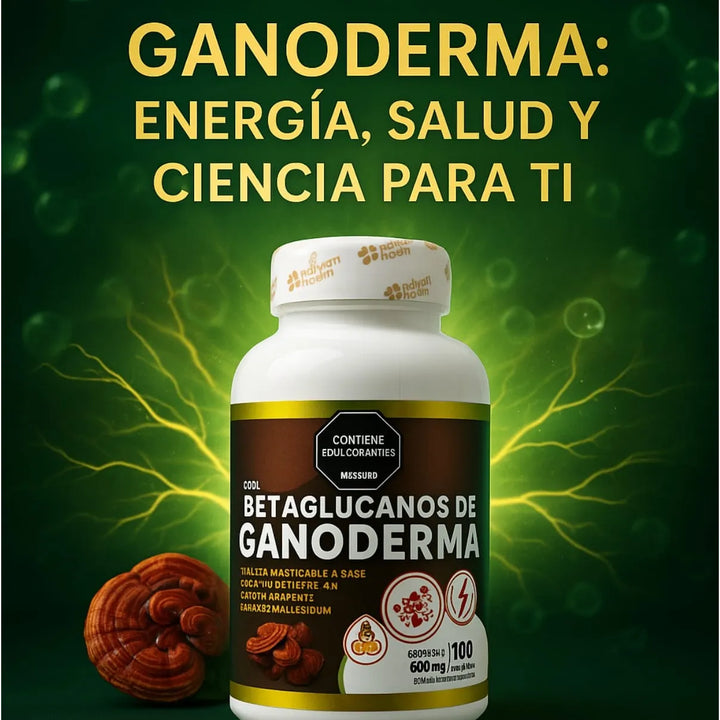 Ganoderma Con Betaglucanos 600mg Refuerzo Defensas Sistema Inmunológico Energía - Imagen 2