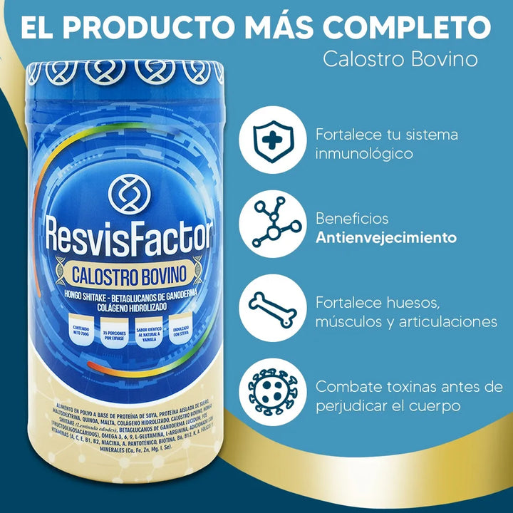 Calostro Bovino Resvisfactor Inmunidad Y Defensas Vainilla - Imagen 2