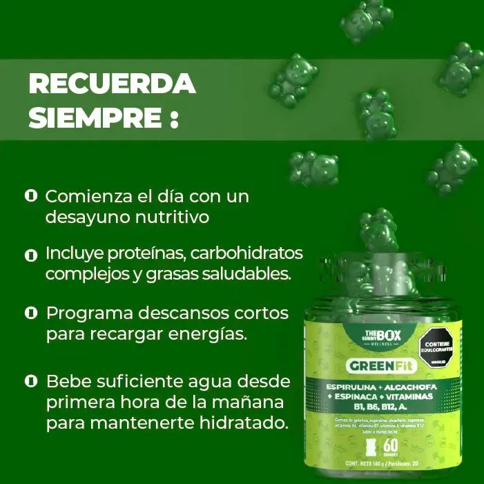 Gomitas The Gummy Box Quemador Grasa Green Fit Vinagre Sidra Mango Biche Y Vinagre De Manzana - Imagen 7