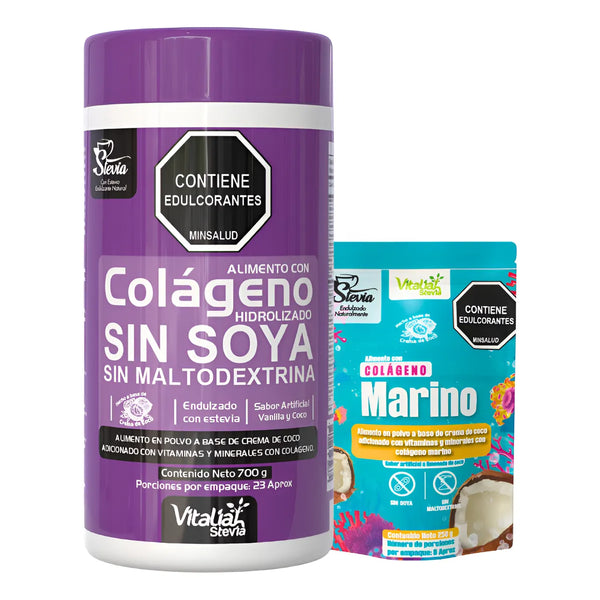 Kit Colágeno Hidrolizado Vitaliah Vainilla X1 + Doypack Marino - Imagen 1