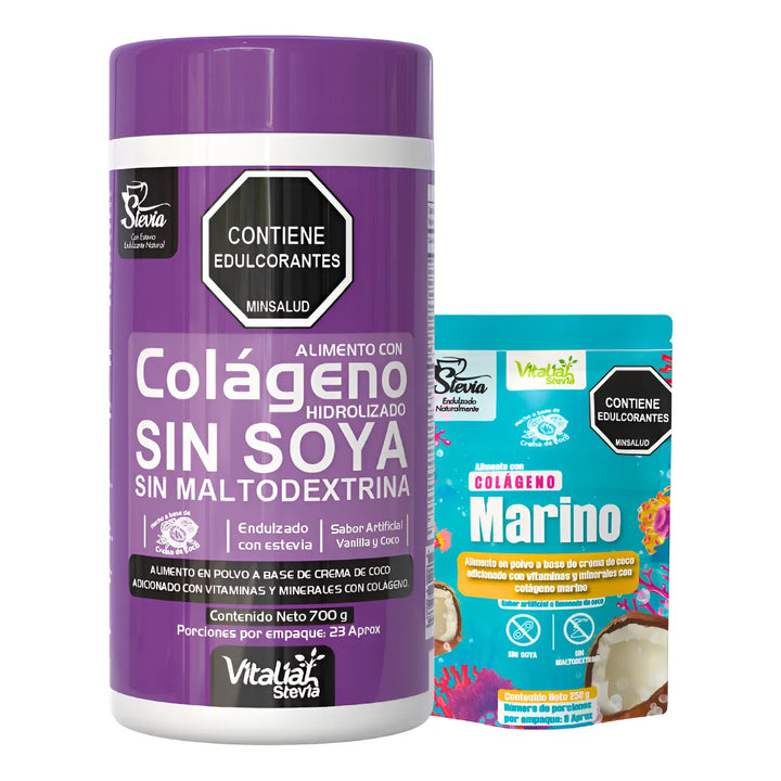 Kit Colágeno Hidrolizado Vitaliah Vainilla X1 + Doypack Marino - Imagen 1