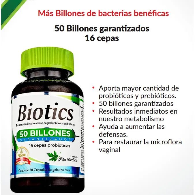 Biotics Probioticos Prebioticos Sin Sabor - Imagen 4