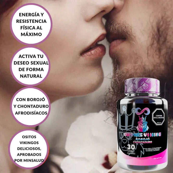 Energizantes Potenciador Afrodisíaco Gomitas Borojó Chontaduro Vitalidad + Autoestima Energía Natural Y Deseo Sexual Gummies Viking Masculino Femenino Frutas - Imagen 5