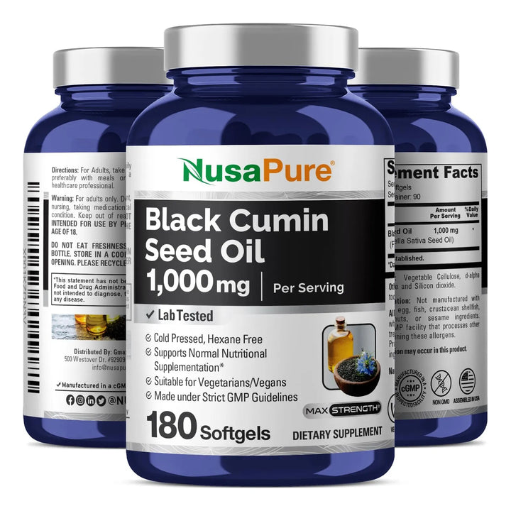 Aceite De Semilla Negra Virgen Prensado En Frío 1000 Mg 180 - Imagen 4