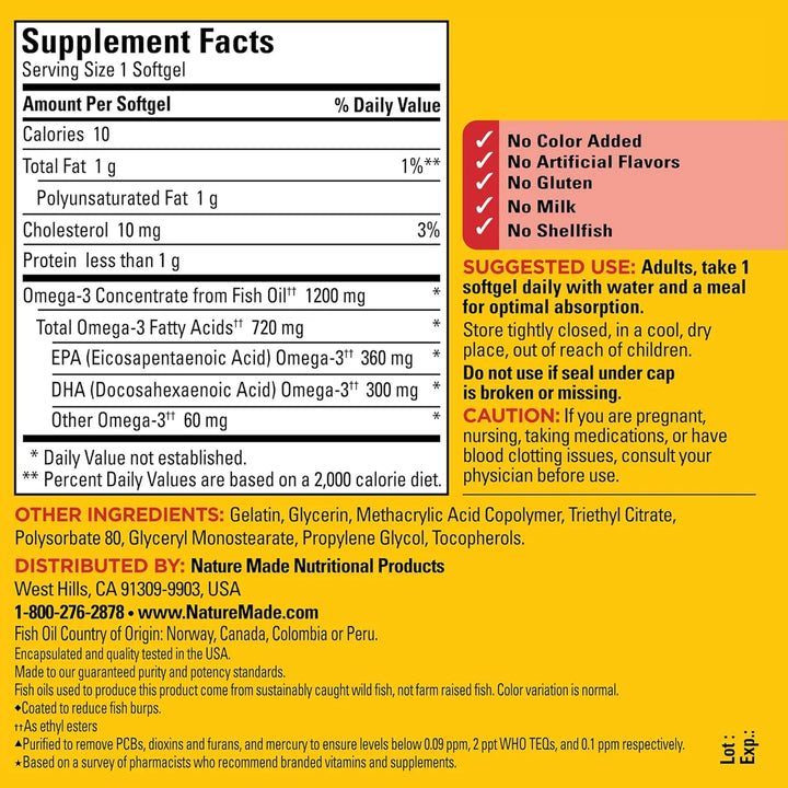 Aceite De Pescado Omega 3 1200 Mg Saludables Para Corazón Ce - Imagen 5