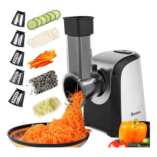 Ralladore Cortador Electrico Verduras Queso Homdox 5 Conos Multifuncional