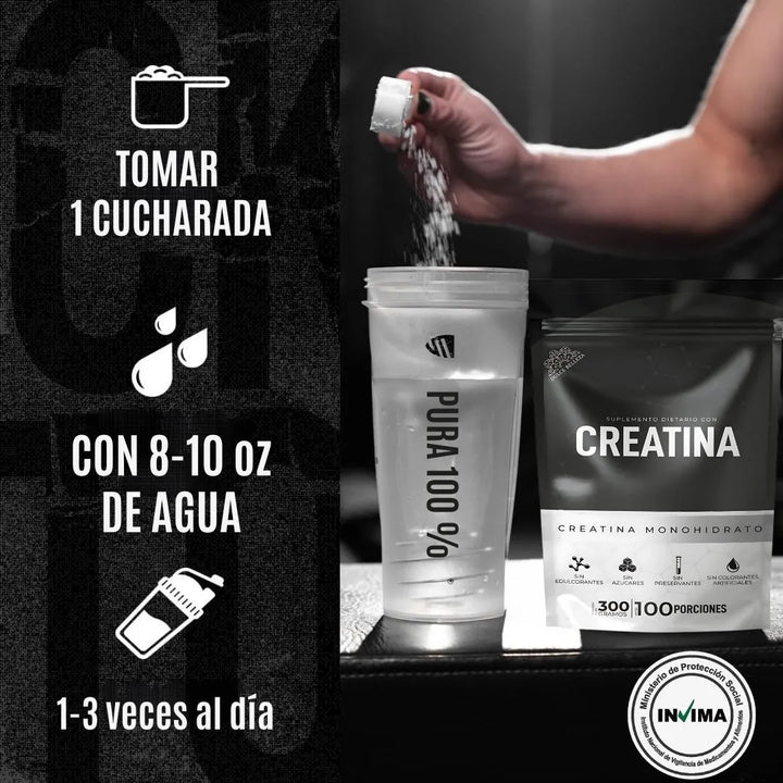 Creatinas Monohidratadas 100% Pura Creatina Monohidrato Suplemento Sin Sabor - Imagen 3