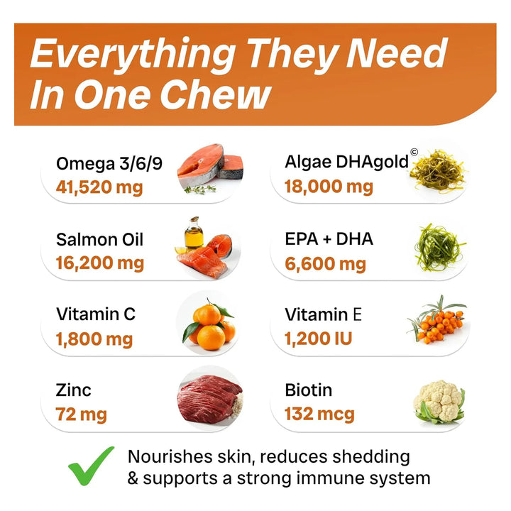 Aceite De Pescado Omega 3 Masticables Para Perros Mejora Pie - Imagen 3