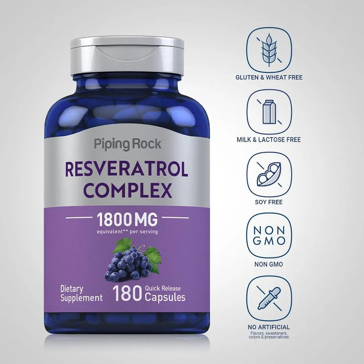 Complejo De Resveratrol 1800 Mg 180 Cápsulas Extracto De Sem - Imagen 3