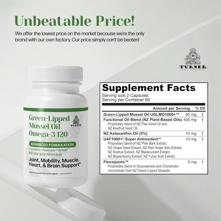 Aceite De Mejillón Omega-3 Labios Verdes Nueva Zelanda Poten - Imagen 3