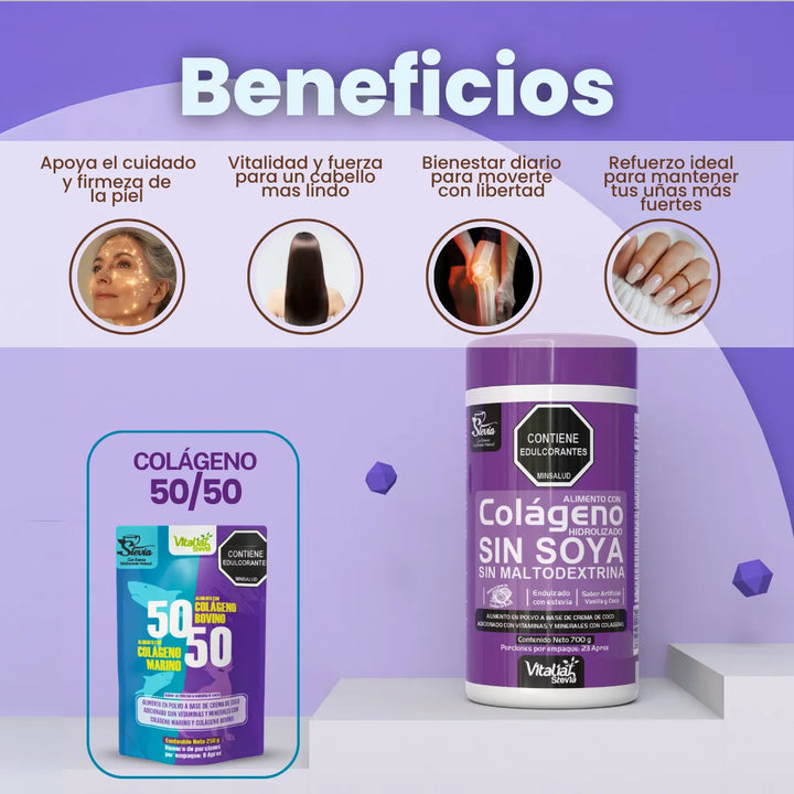 Kit Colágeno Hidrolizado Vitaliah Vainilla X1 + Doypack 50/50 - Imagen 2
