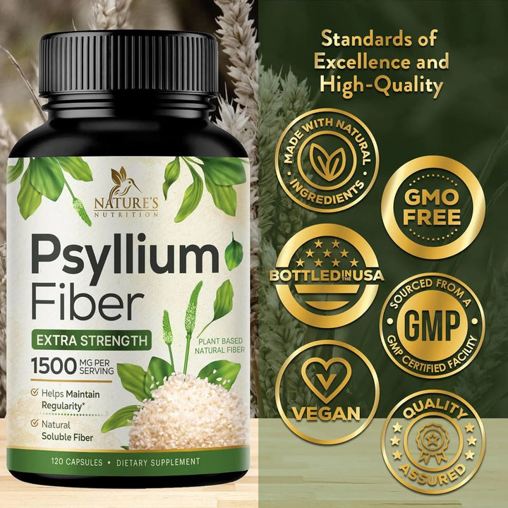 Cápsulas Cáscara Psyllium 1500 Mg Fibra Soluble E Insoluble - Imagen 4