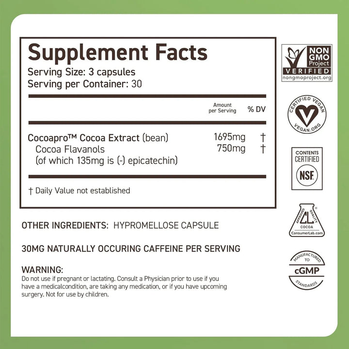 Cápsulas De Flavanoles De Cacao 750 Mg Para Memoria Y Funció - Imagen 8