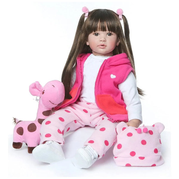 Muñeca De Silicona 60 Cm Bebé Realista Vestido Princesa