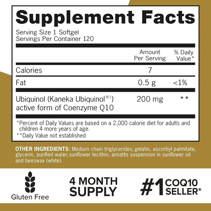 Ubiquinol Coq10 200mg Cápsulas Blandas Antioxidante Salud Ca - Imagen 5