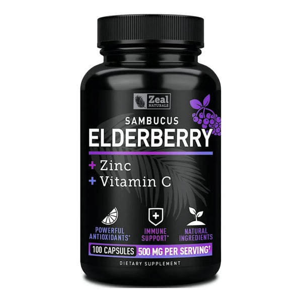 Cápsulas De Saúco Y Zinc Con Vitamina C 500 Mg Para Apoyo In - Imagen 1
